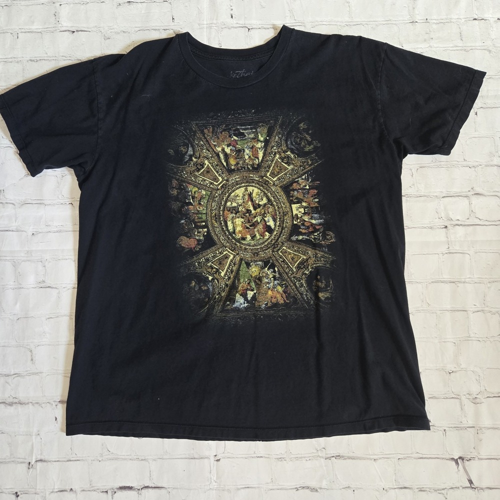 Art Graphic T-Shirt Renaissance Painting Print Tee Mens Large Streetwear Grunge